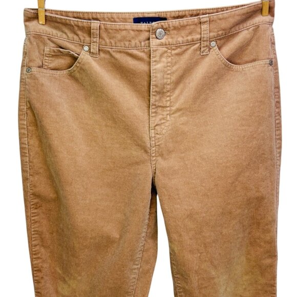 Talbots Womens Stretch Corduroy Pants High Waist Straight Leg Petite Size 10p - Picture 4 of 11